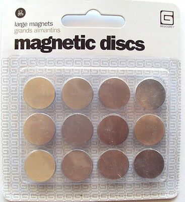 Basic Grey Large Magnetic Disks 12 Ea, New
