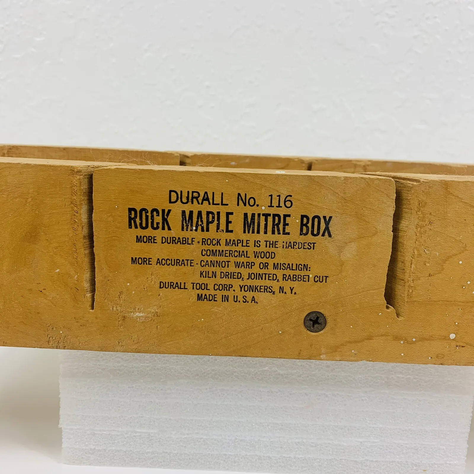 Durall No 116 Rock Maple Mitre Box Wooden Kiln Dried Jointed Rabbet Cut USA VTG