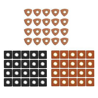 Sew On Clothing PU Leather Badges Patch Labels Eyelets Grommets Patch Sewing