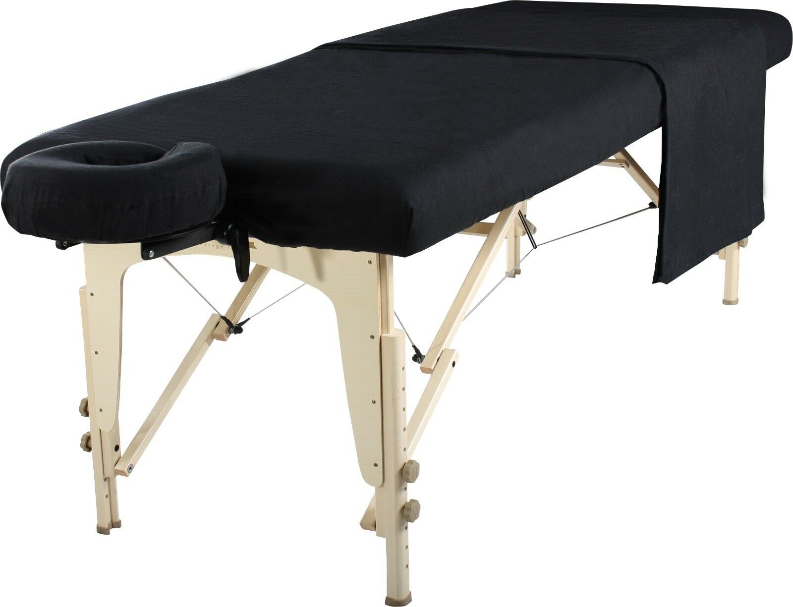 Master Massage Table Universal Natural Cotton Flannel Sheet Set 3pc Black