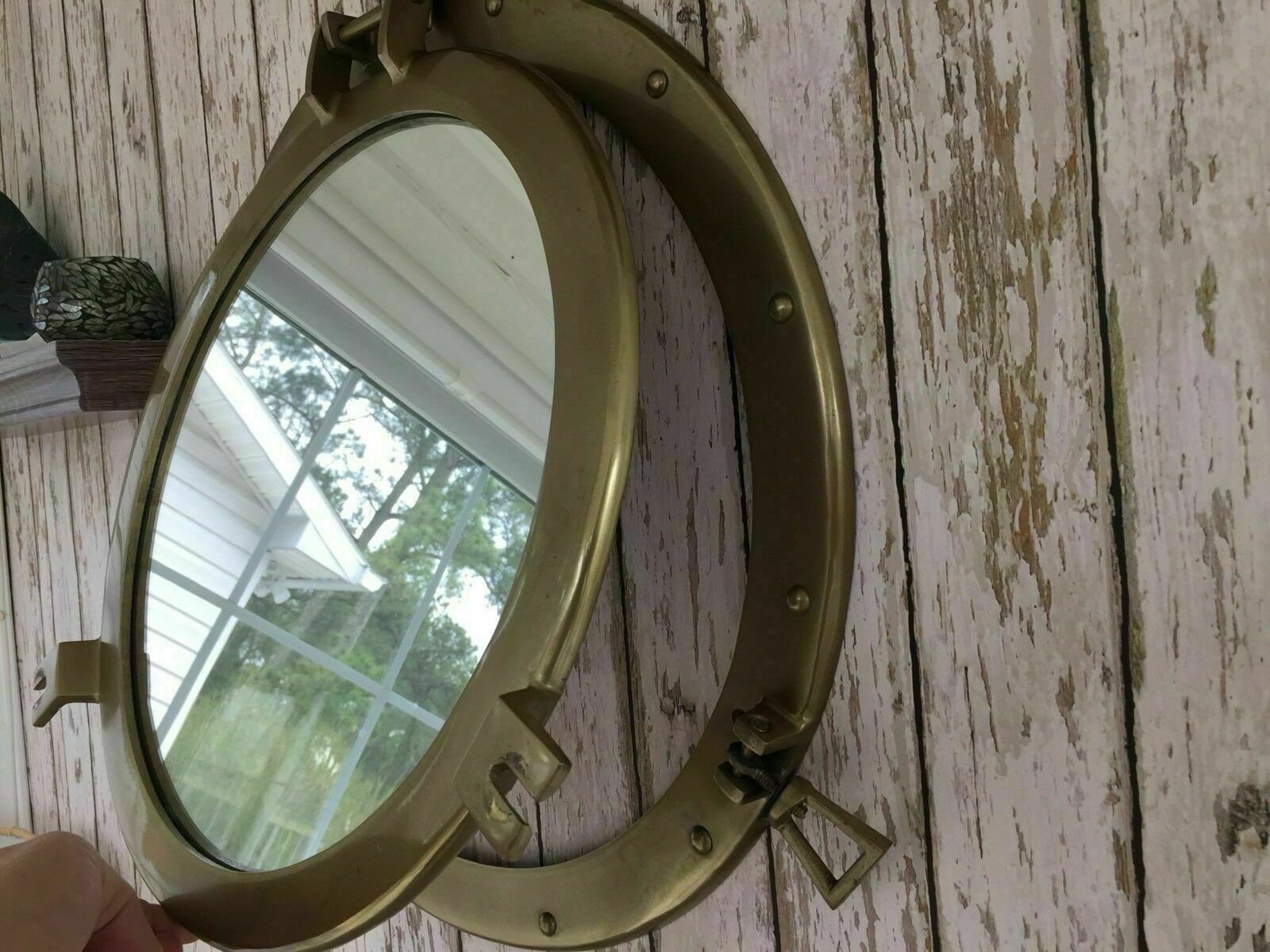 20'' Large Nautical Cabin Wall Decor Porthole Mirror Antique Finish Metal  gift