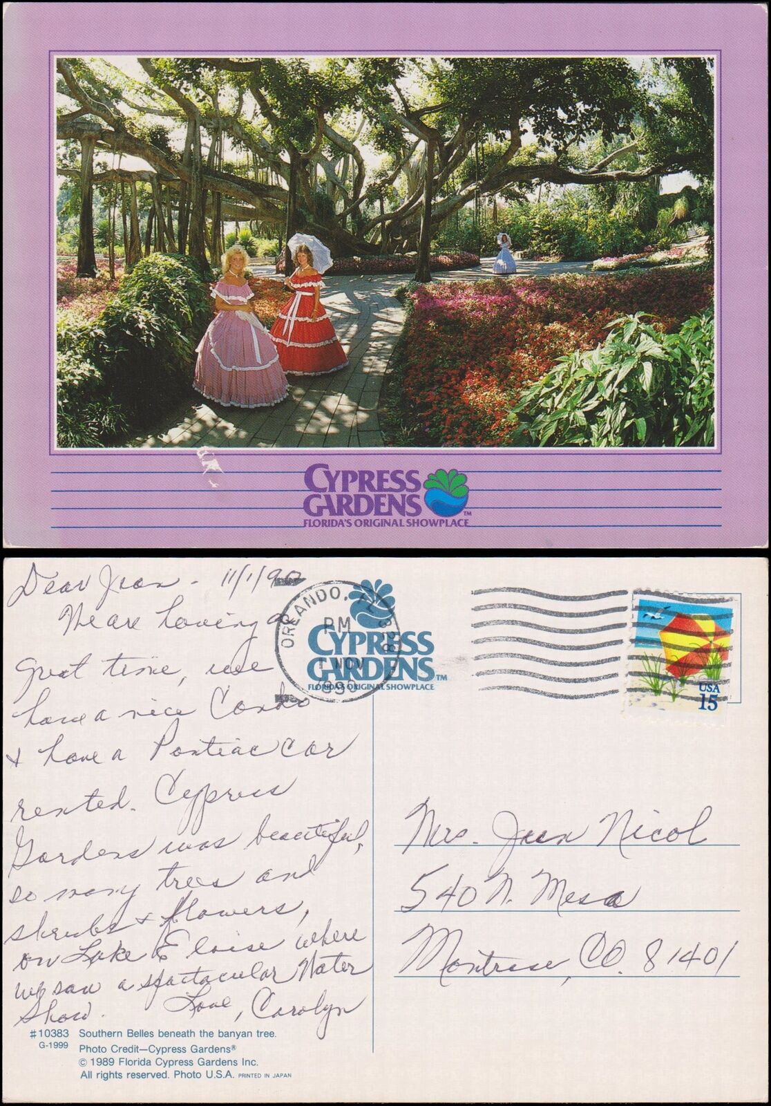 Used, Cypress Gardens, Orlando Fl 1990 To Montrose Co