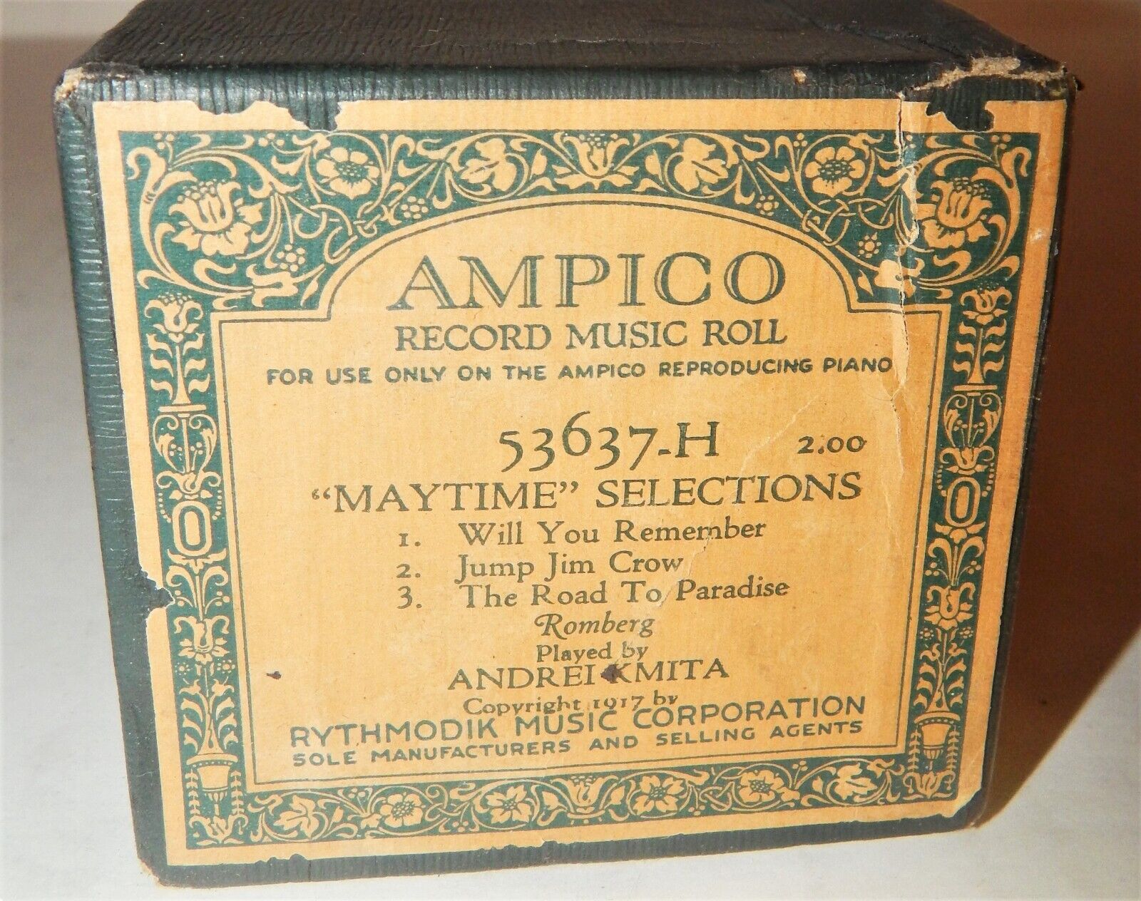 LARGE AMPICO PIANO ROLL AS IS MAYTIME SELECTIONS Romberg 3 songs 53637-H A Kmita