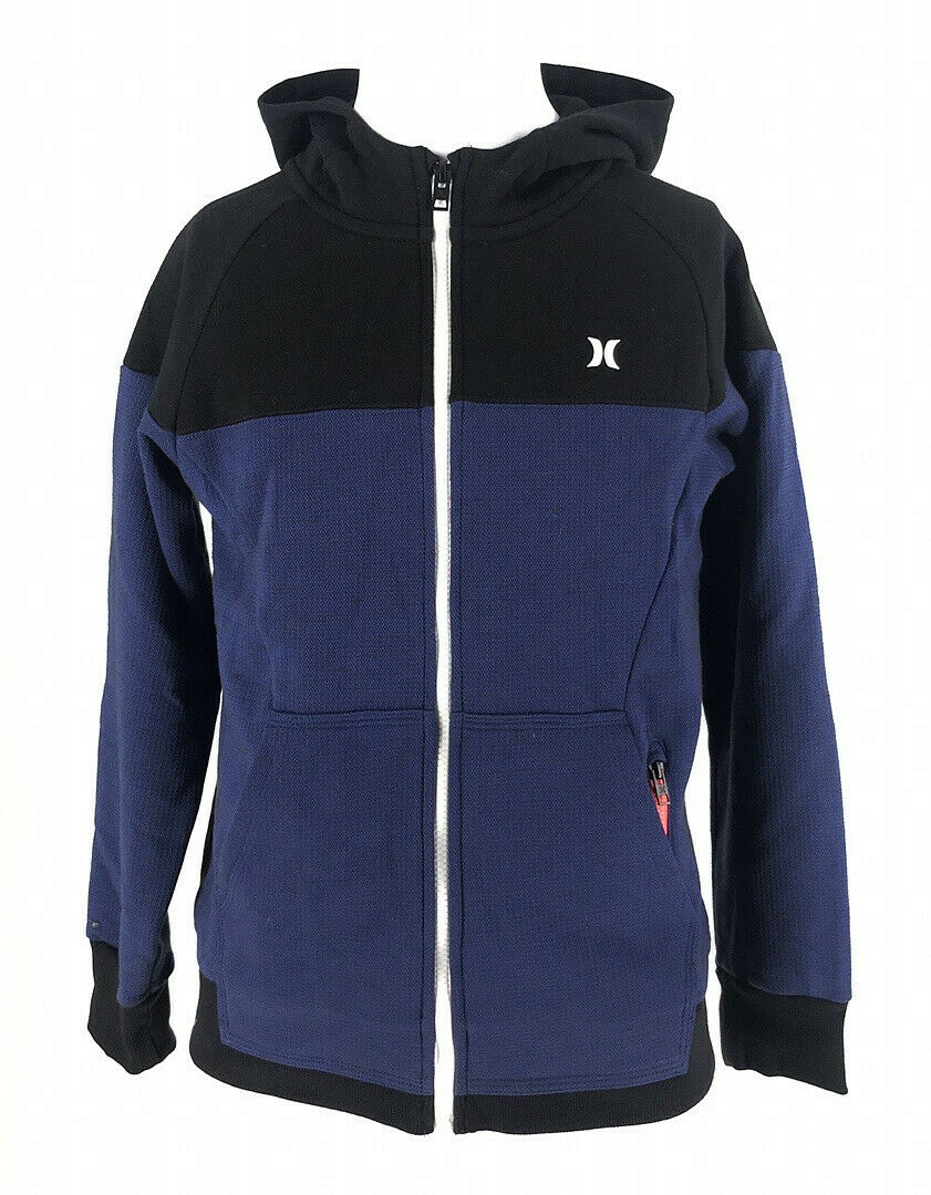 Hurley Kids Black/Blue full zip Hodded Jacket Size L NEW W/no tags!
