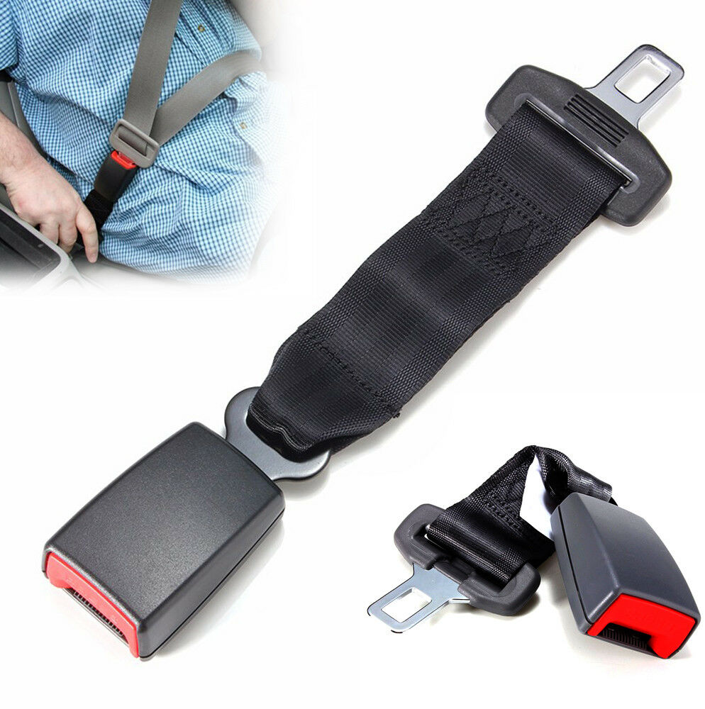 9'' Car Seat Seatbelt Safety Belt Extender Extension Buckle Black Socket 0.85"