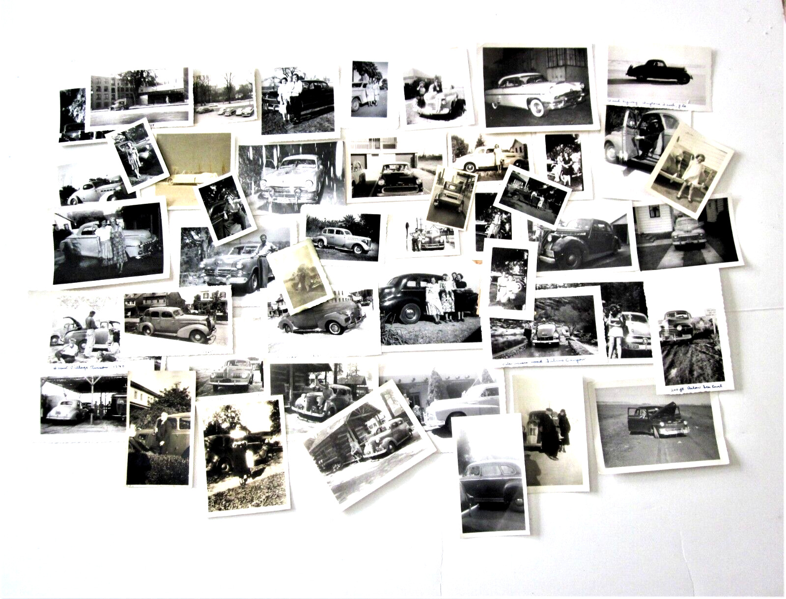 Lot of 48 Vintage Automobile Photographs/Snapshots 1930's & 1940's