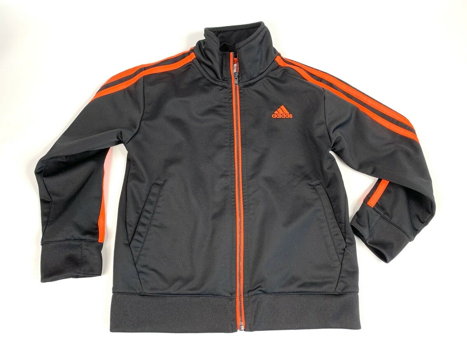 Child Adidas Track Jacket Size 5 Black Orange