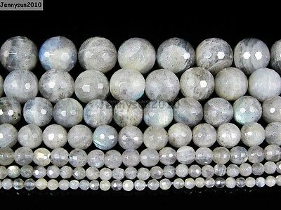 Natural Labradorite Gemstone Faceted Round Beads 16'' 2mm 4mm 6mm 8mm 10mm 12mm