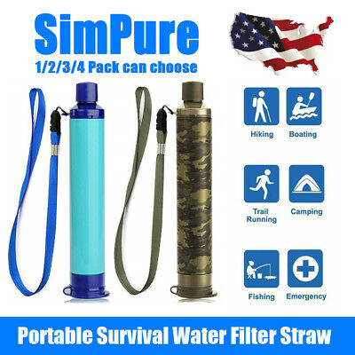 Simpure Portable Water Filter Straw Purifier Emergency Survival Tool For Hiking