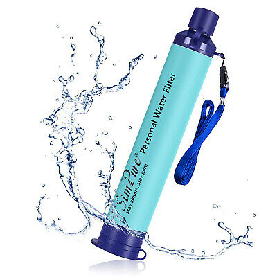 Personal Survival Water Filter Straw Purifier Camping Hiking Emergency Outdoor