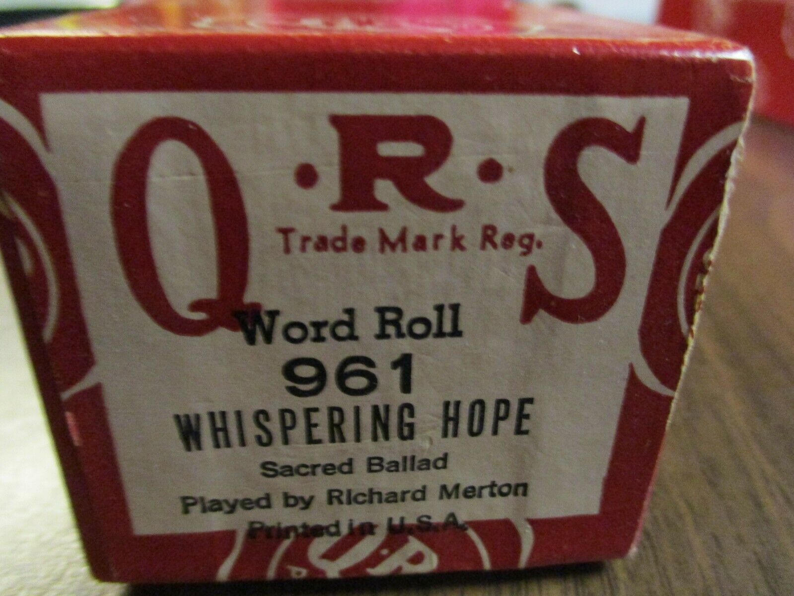 Qrs Piano Roll Whispering Hope #961