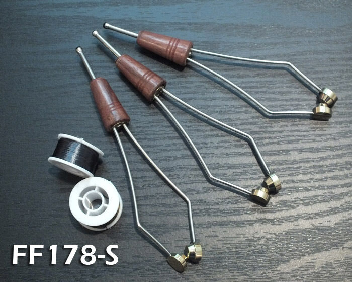 3 Ceramic Tip Fly Tying  Bobbins For Small Spools - Wood Handle Bobbin FF178-S