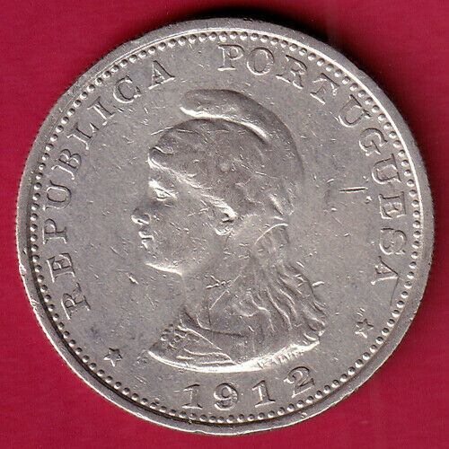 Republiga Portuguesa 1912 Uma Rupia Beautiful Silver Coin #jm22