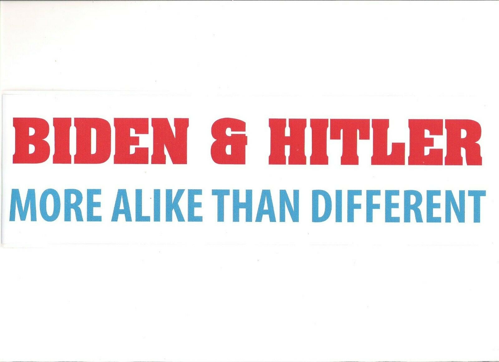 BIDEN & HITLER MORE ALIKE THAN DIFFERENT  ~~  BUMPER STICKER!!