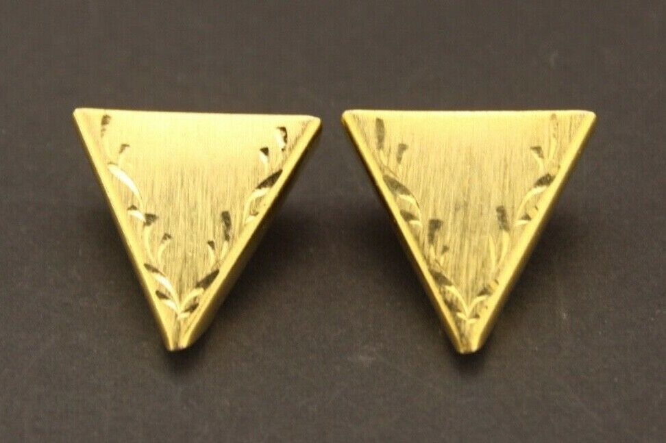 Vintage Gold Tone Textured Collar Tips