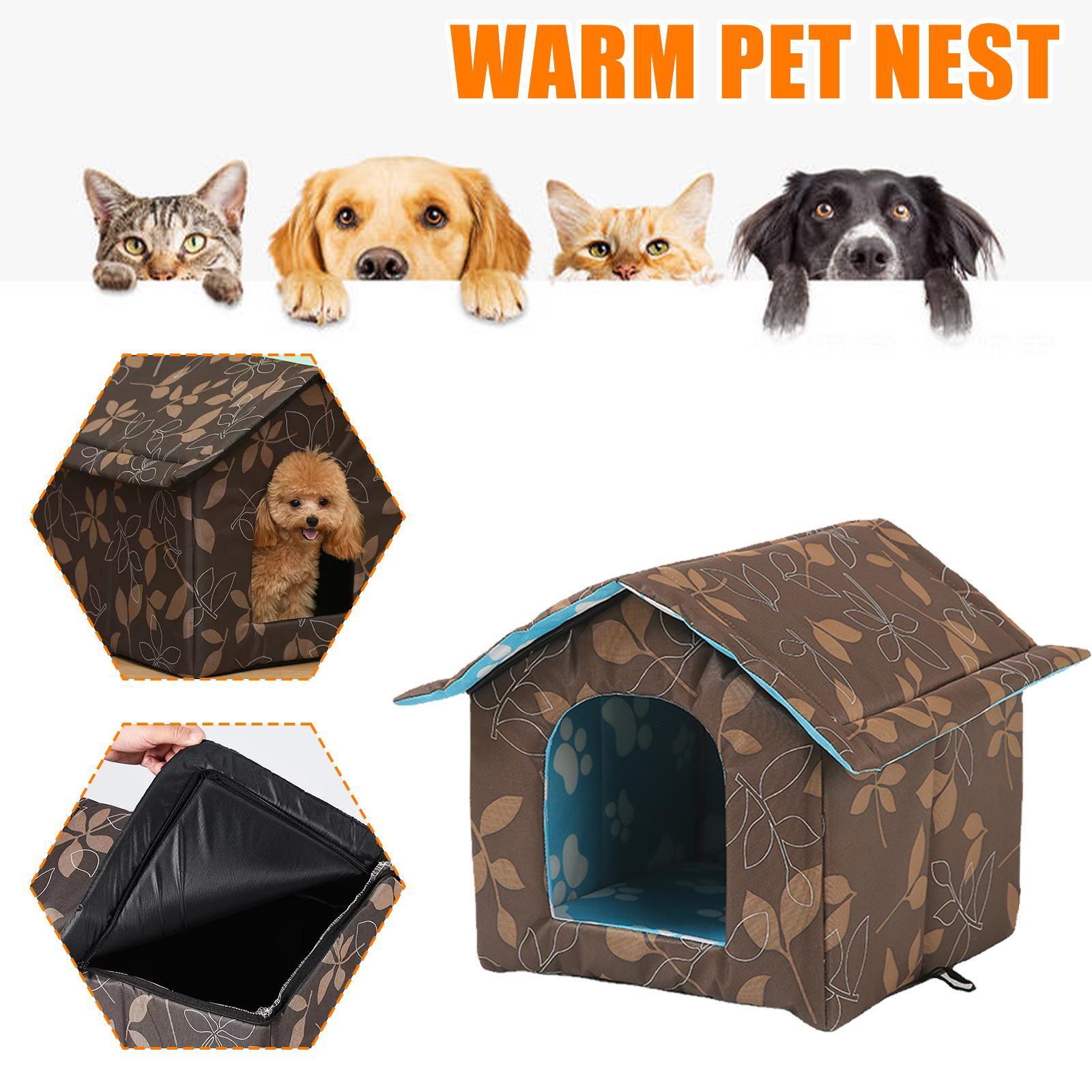 Cats House Waterproof Outdoor Keep Warm Pet Cat Cave Beds Pets Nest Fast F4w4