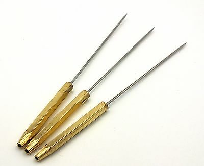 Bodkin / Dubbing Needles - Set Of 3 - Brass Handle -  Ff125