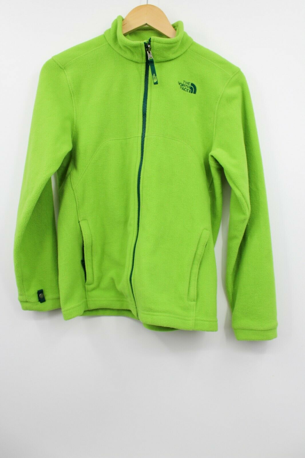 The North Face Boys Fleece Full Zip Long Sleeve Green Activewear Jacket Sz Large