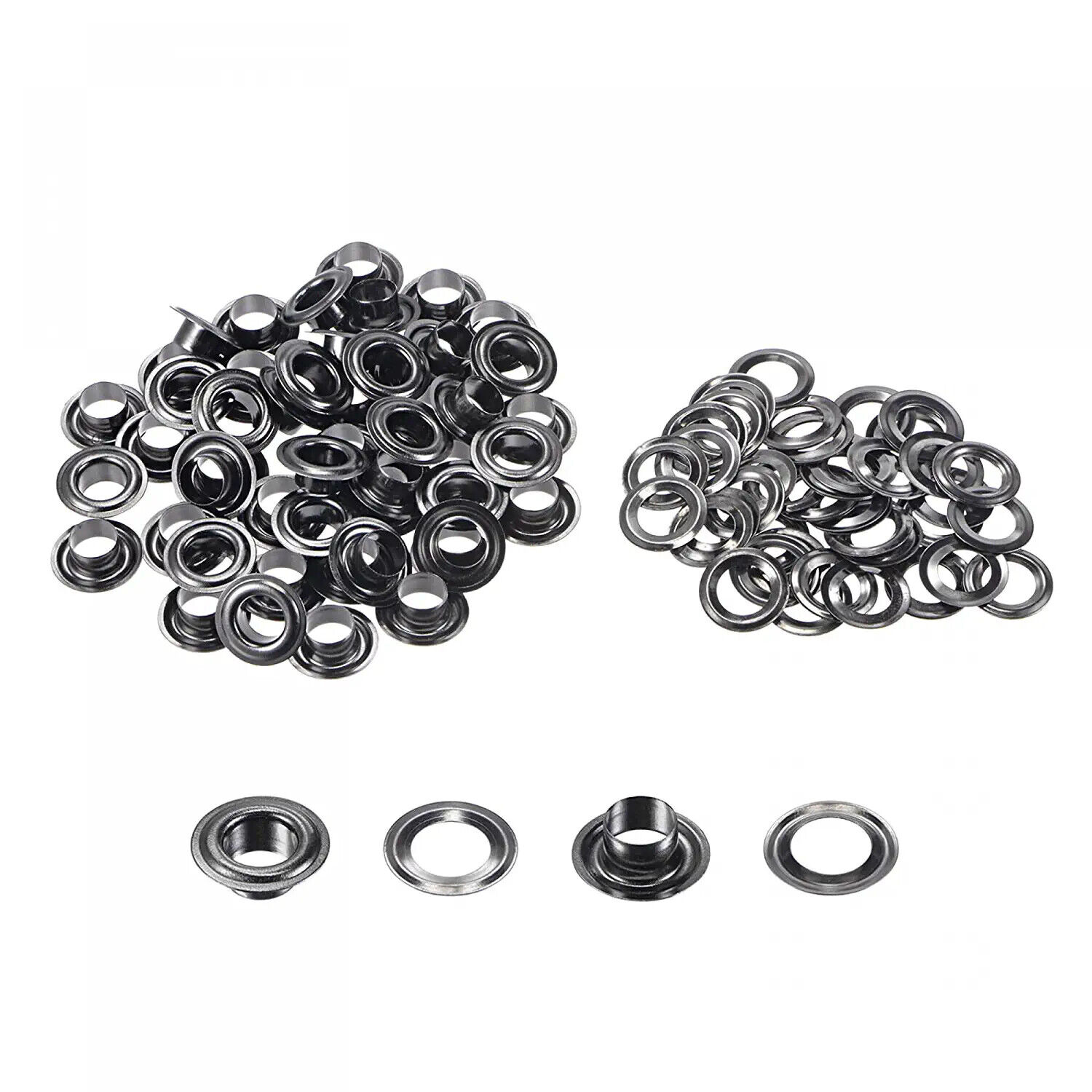 50set 7.5mm Hole Copper Grommets Eyelets Dim Grey For Fabric Leather Canvas Cu