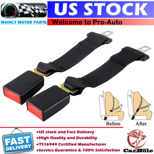 2pcs Universal Seat Belt Extender 36cm Safety Extension Buckle Trim For Car Van