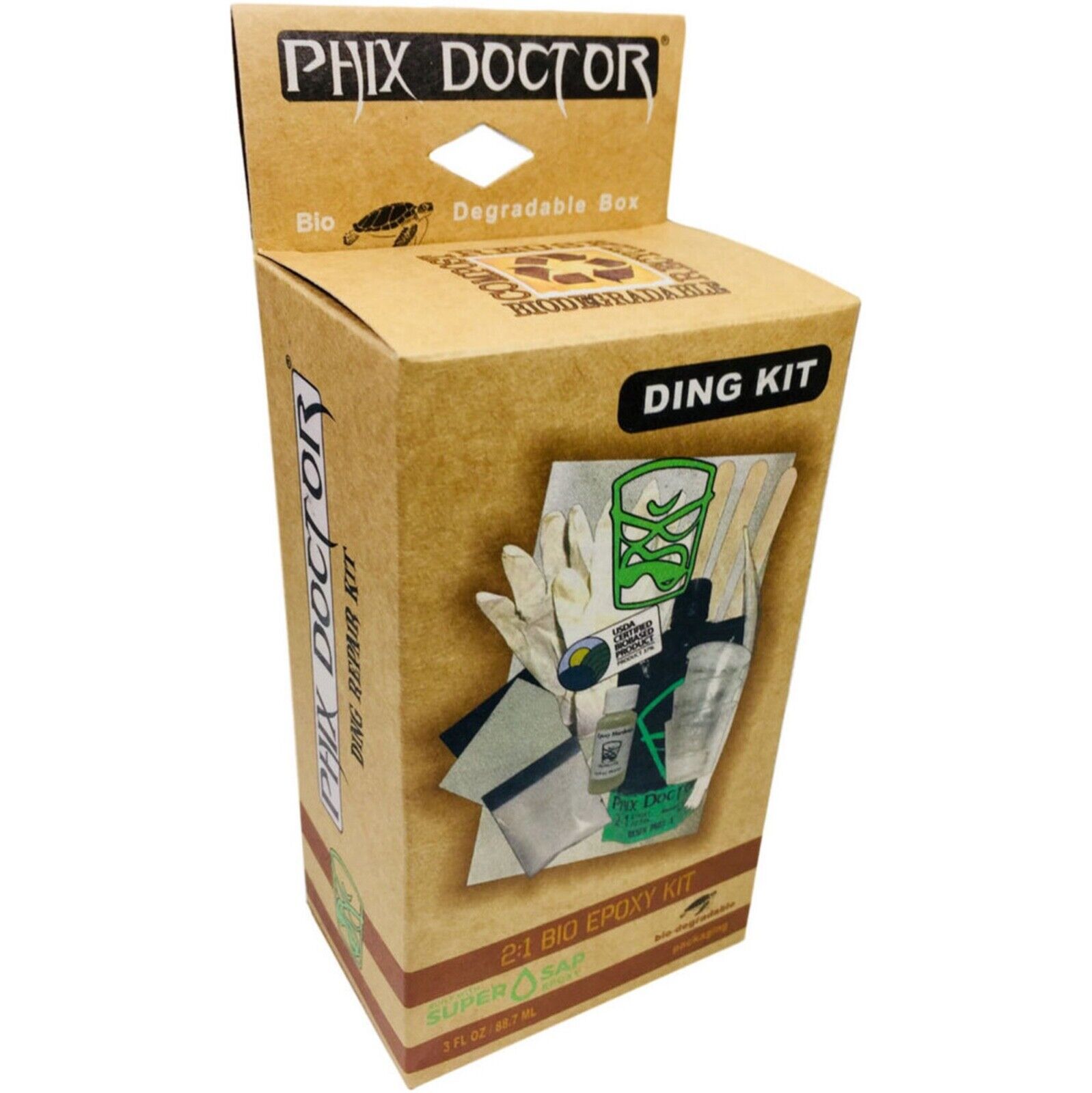 Two (2) Phix Doctor 3oz 2:1 Bio Epoxy Ding Repair Kit
