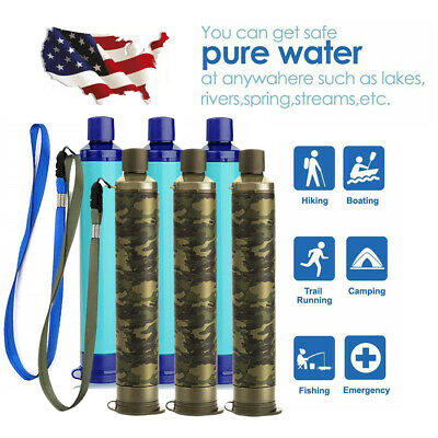 1pc Or 6pc 4-stage Portable Water Filter Straw Purifier Emergency Survival Tools