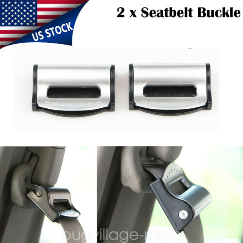 2x Car Seat Belt Locking Clamps Shoulder Strap Adjuster Stopper Comfort Clips