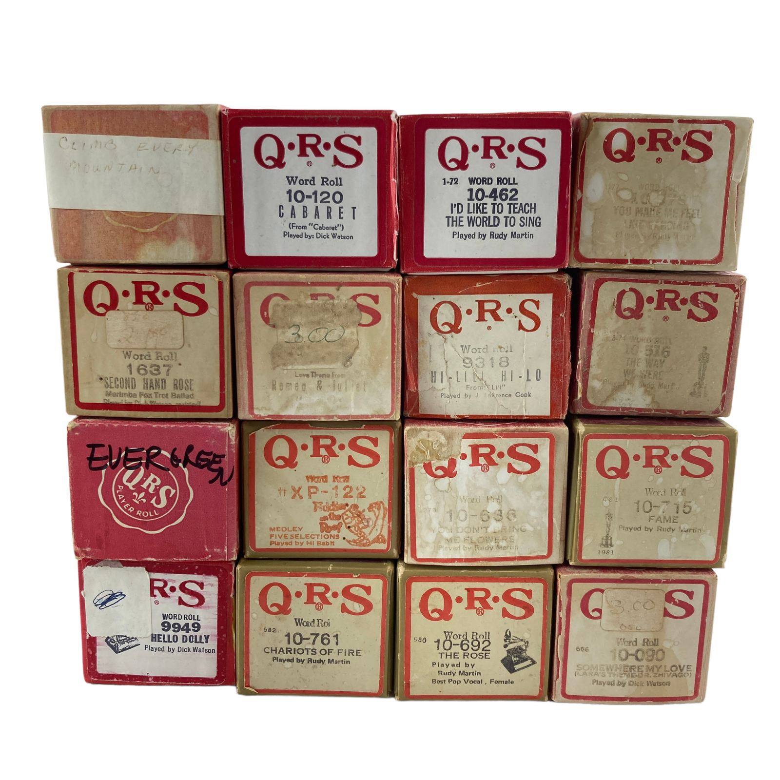 Vintage QRS Player Piano Rolls Word Roll Movie & Showtunes & More - Lot of 12