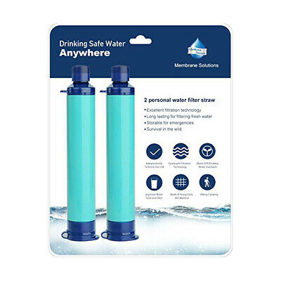 2pcs 4-stage Portable Personal Water Filter Straw Purifier Camping Survival Tool