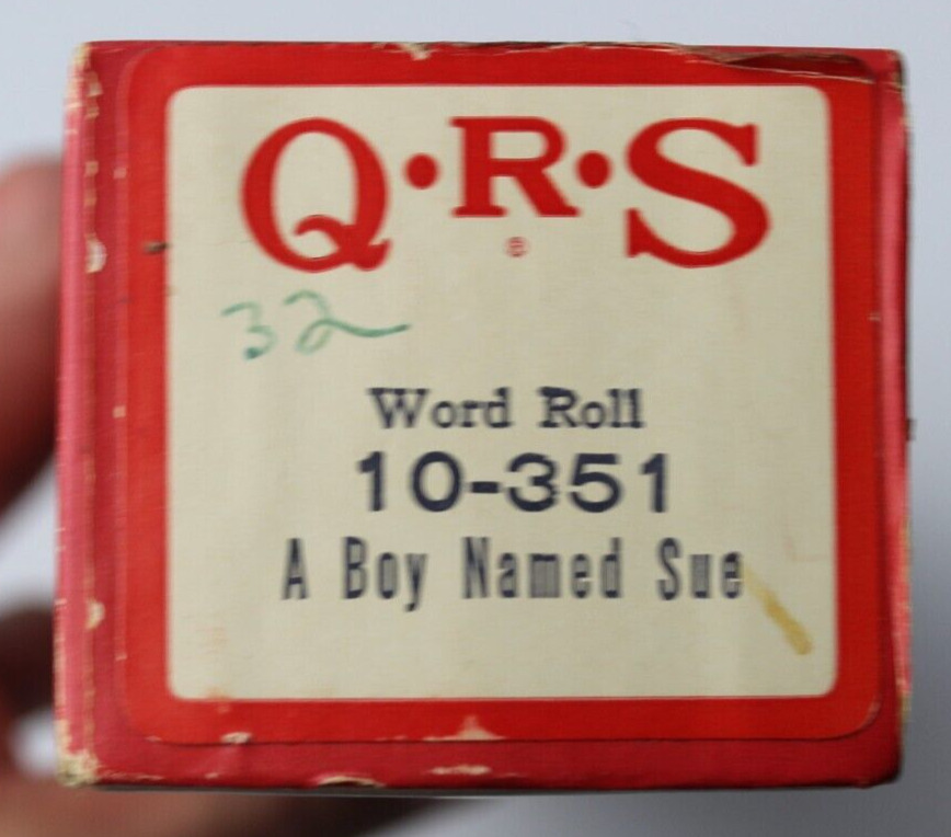 A BOY NAMED SUE PIANO ROLL, PIANO SCROLL, QRS WORD ROLL 10-351 *QUICK SHIP*