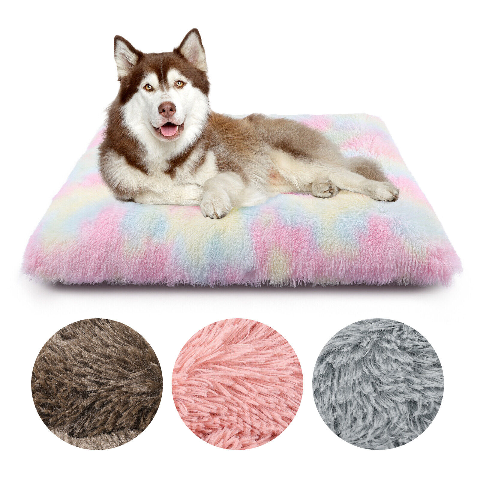 Pet Dog Cat Bed Warm Plush Cuddler Soft Puppy Calming Bed Kennel Crate Cushion
