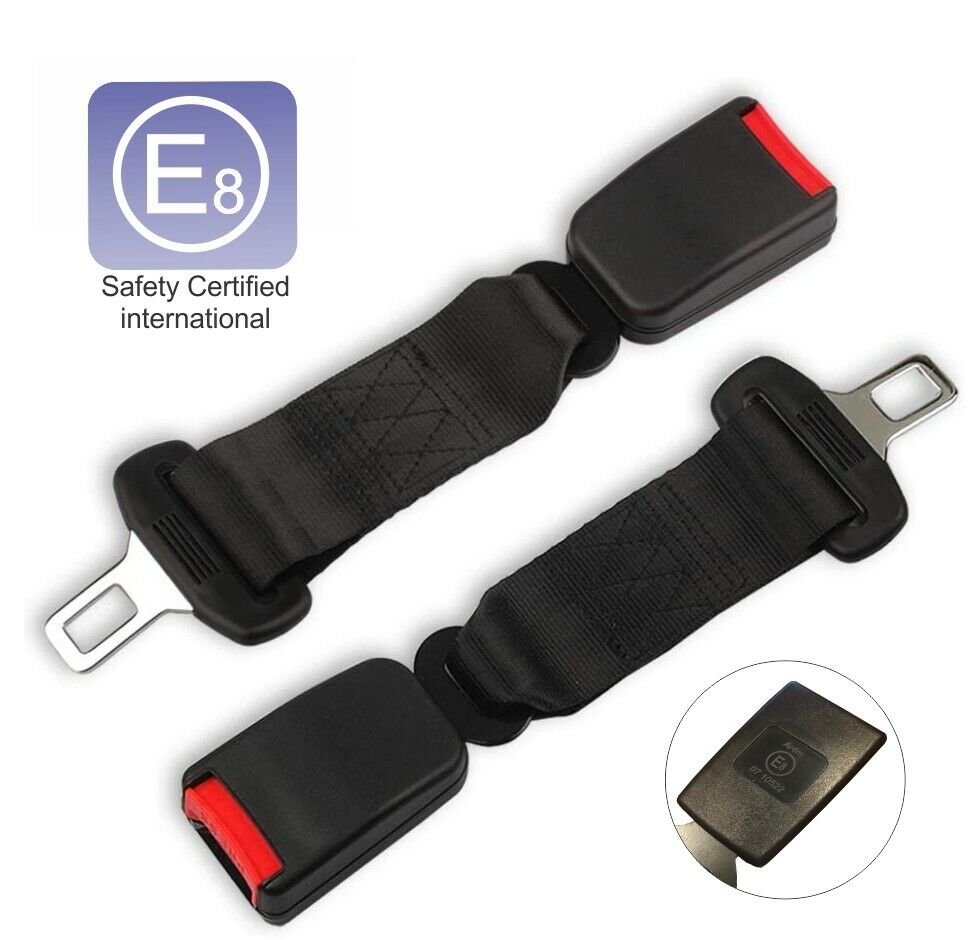 2pcs Car Seat Belt Safety Extender 10inc E8 Safety Certified Extension Buckle