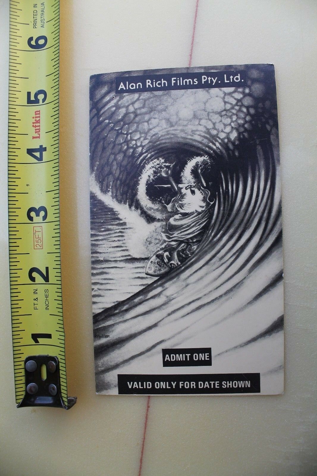 Wizards Of The Water Alan Rich Surf Films Rare 1981 Vintage Movie Ticket