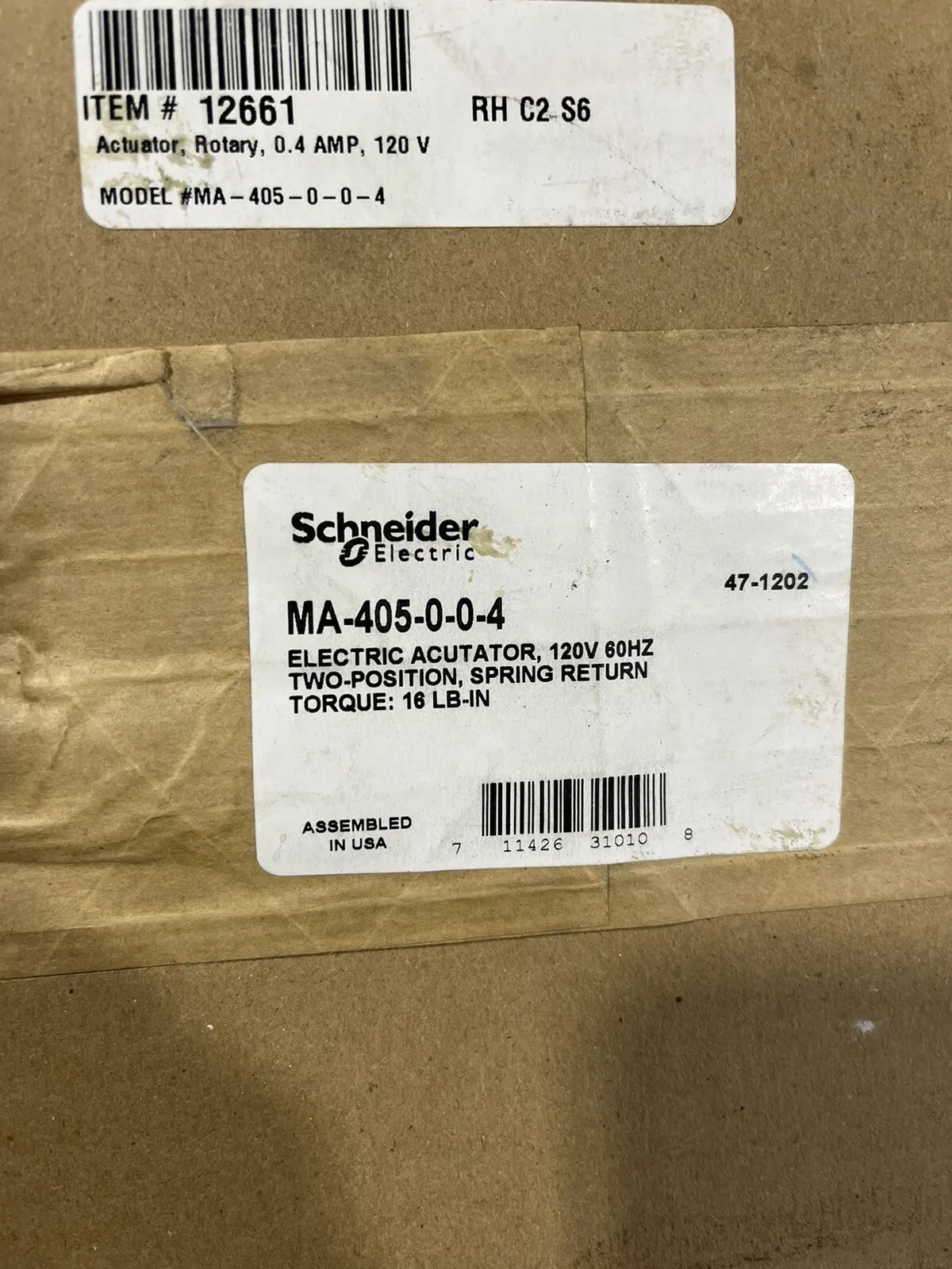 Schneider Electric Ma-405-0-0-4 Actuator Rotary 0.4amp 120 V￼ New In Box
