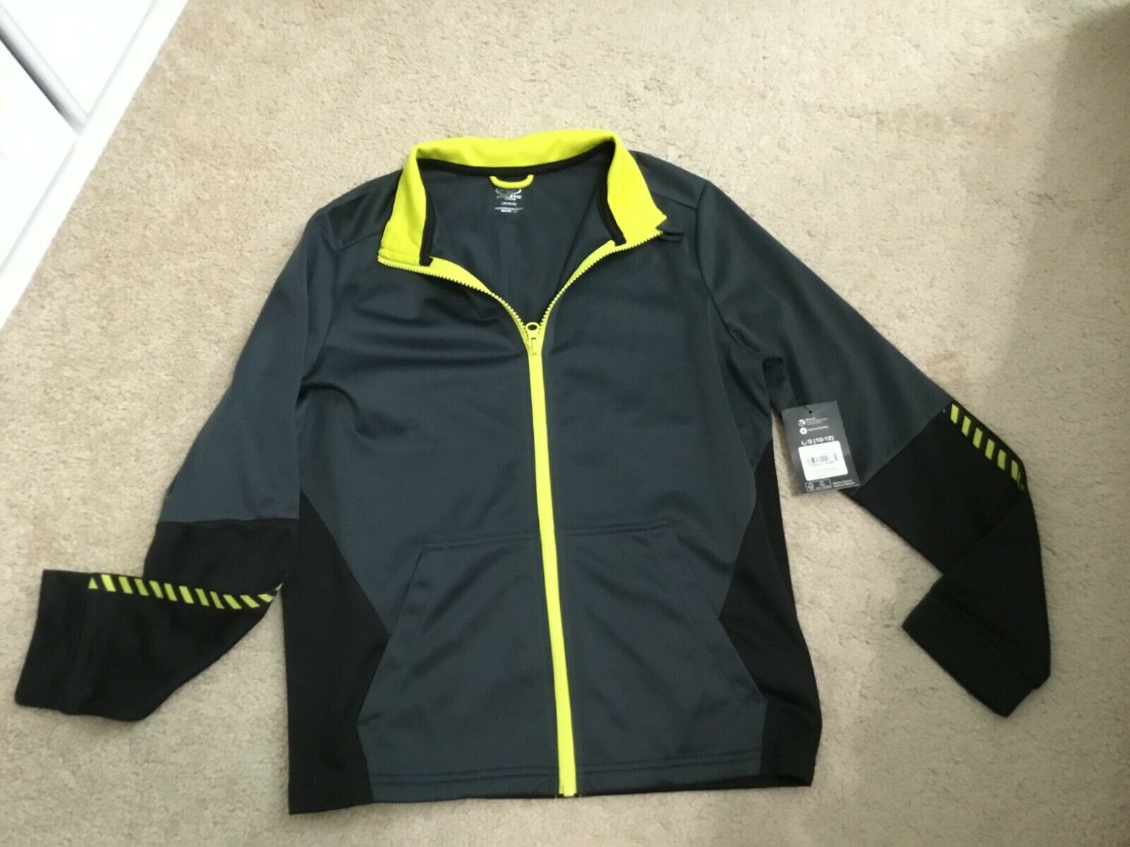BOY'S ATHLETIC TRACT JACKET SIZE L 10-12 NWT!