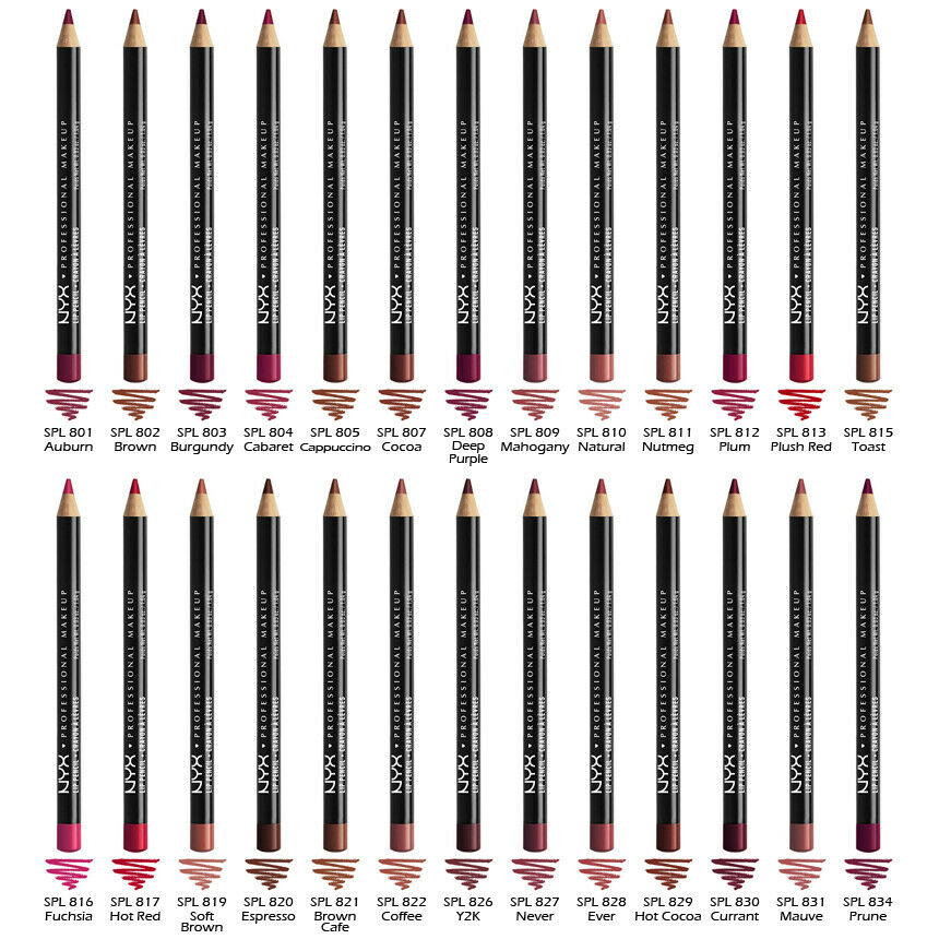 6 Nyx Slim Lip Pencil / Lip Liner - Spl "pick Your 6 Color"  *joy's Cosmetics*