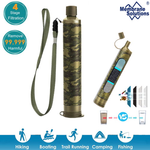 Portable Survival Water Filter Straw Purifier Filtration Emergency Sport Outdoor