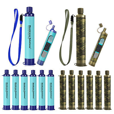1-6 Pack Portable Survival Water Filter Straw Purifier Camping Emergency Gear