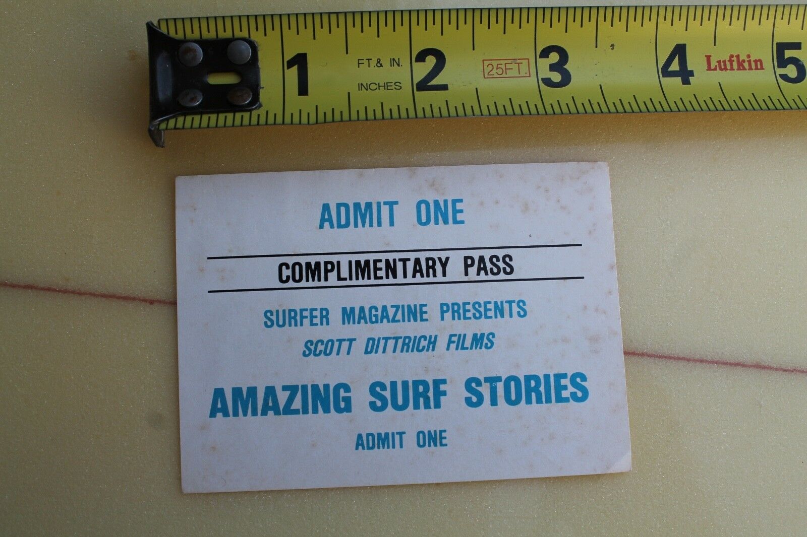 AMAZING SURF STORIES Surf Film by Scott Dittrich Vintage Surfing Movie Ticket