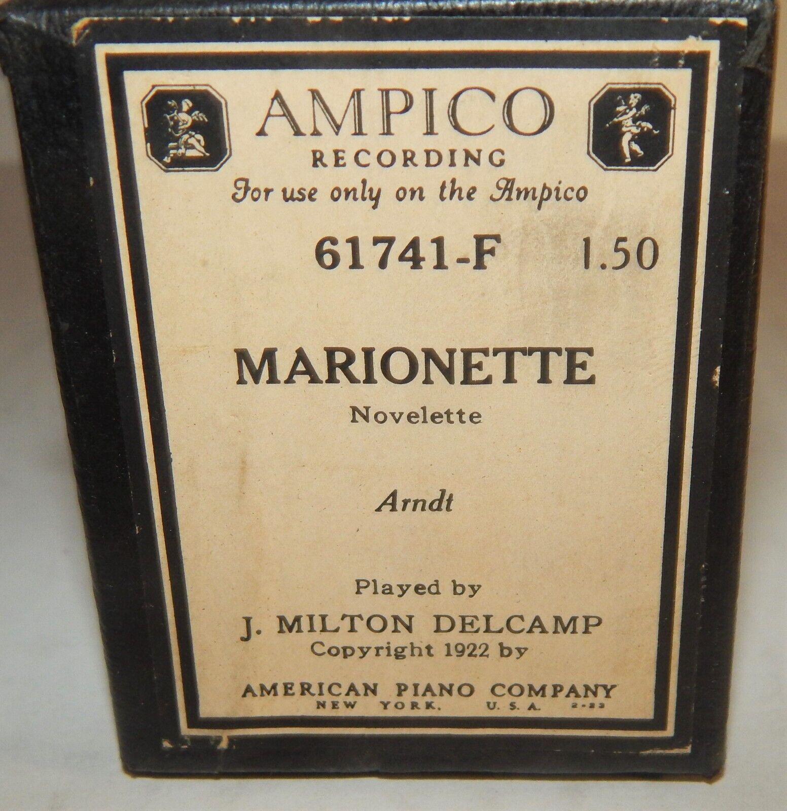 Ampico Player Piano Roll Marionette Novelette (arndt) 61741-f J Milton Delcamp
