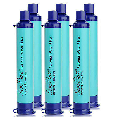 1-3-6 Pack Personal Survival Water Filter Straw Purifier Camping Emergency Gear