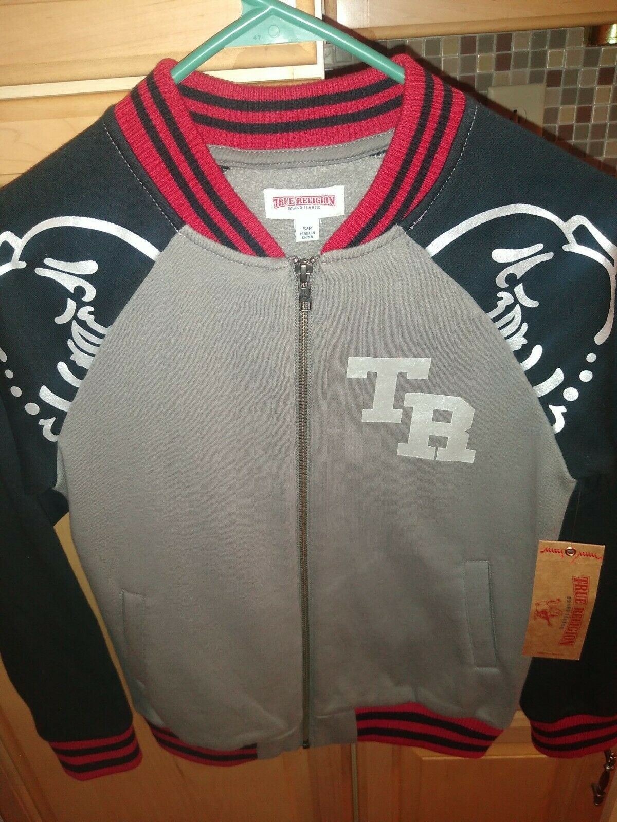 True Religion Boys Kids Bomber Varsity Jacket