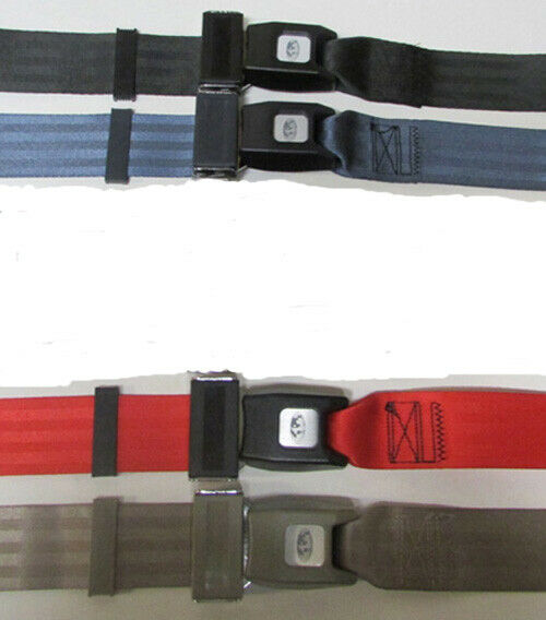2 Point Non Retractable Lap Seat Belt Universal Fit Seatbelt: Select Color, 74"