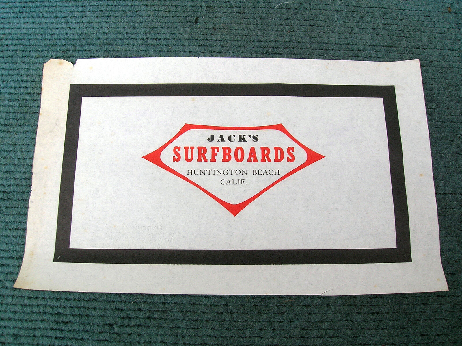 Vintage Jacks Surfboard Surfing Surf Longboard Large Laminate Early 1960s Cali