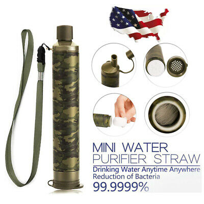 Portable Water Filter Straw Purifier Camping Emergency Gear Supply Survival Tool
