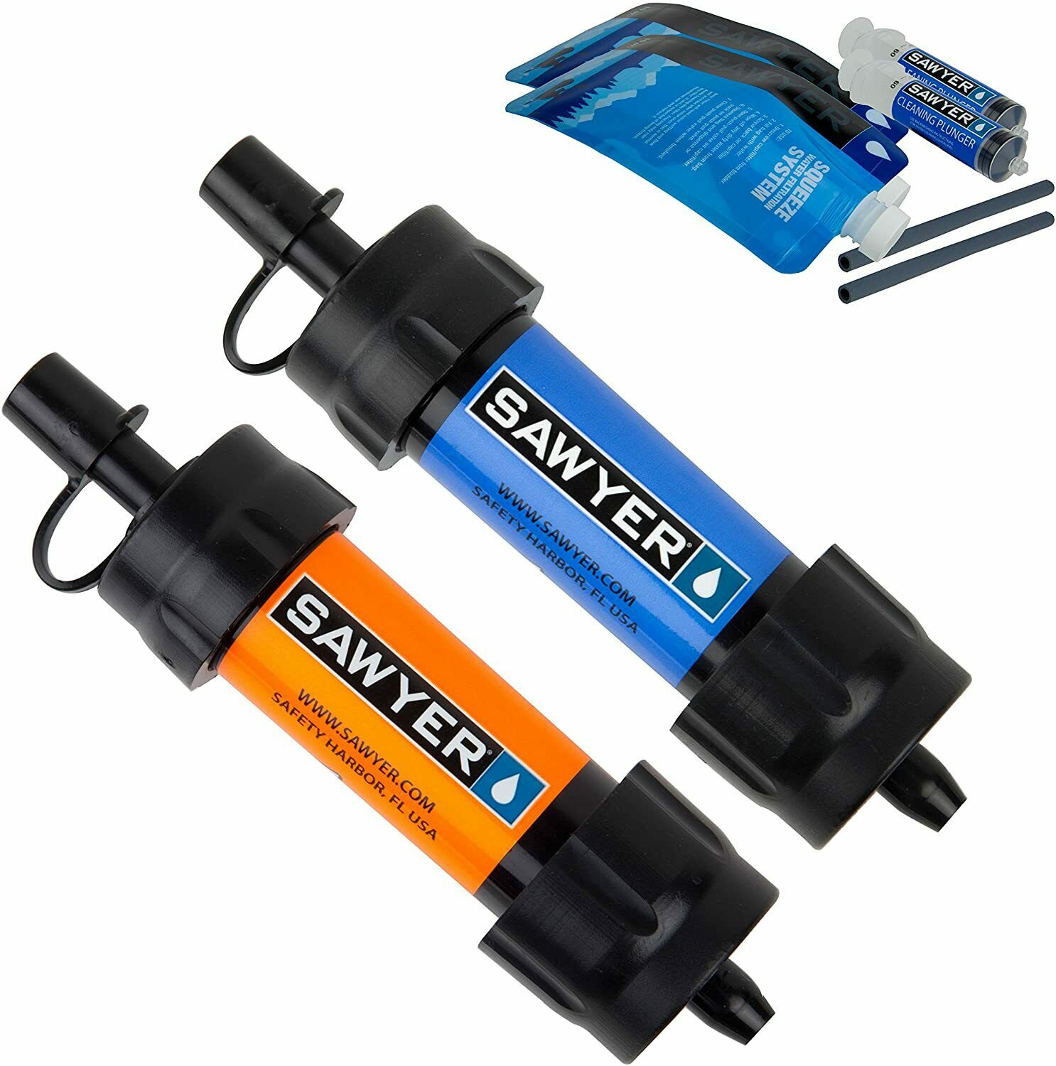 Sawyer Mini Water Filter Filtration System Blue + Orange
