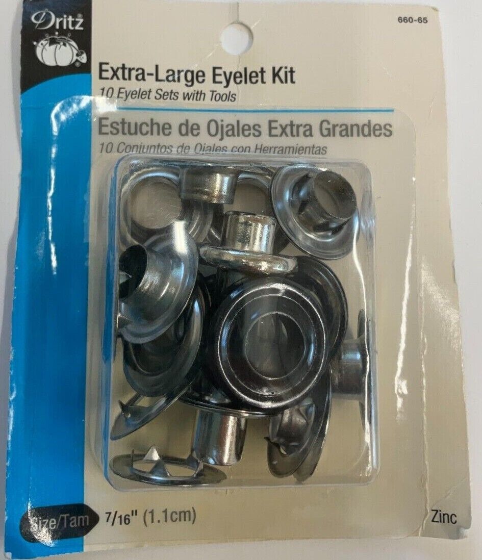 Dritz #660-65 Zinc Extra-large Eyelet Kit (10 Eyelets W/tools)--7/16"
