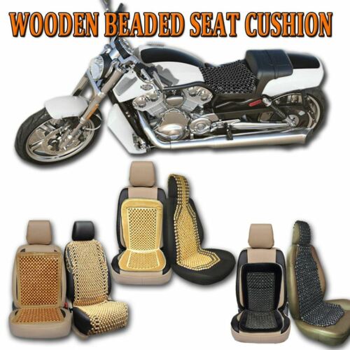 Zone Tech Wooden Beaded Car Home Comfort Tan/Black Massage Seat Cover Cushion