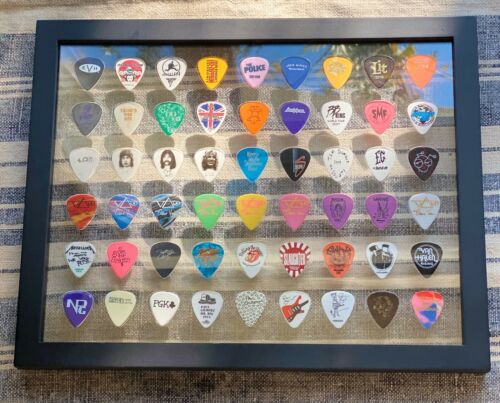 11" X 14" Clear Guitar Pick Display Horizontal Holds 54 Picks- Frame Included