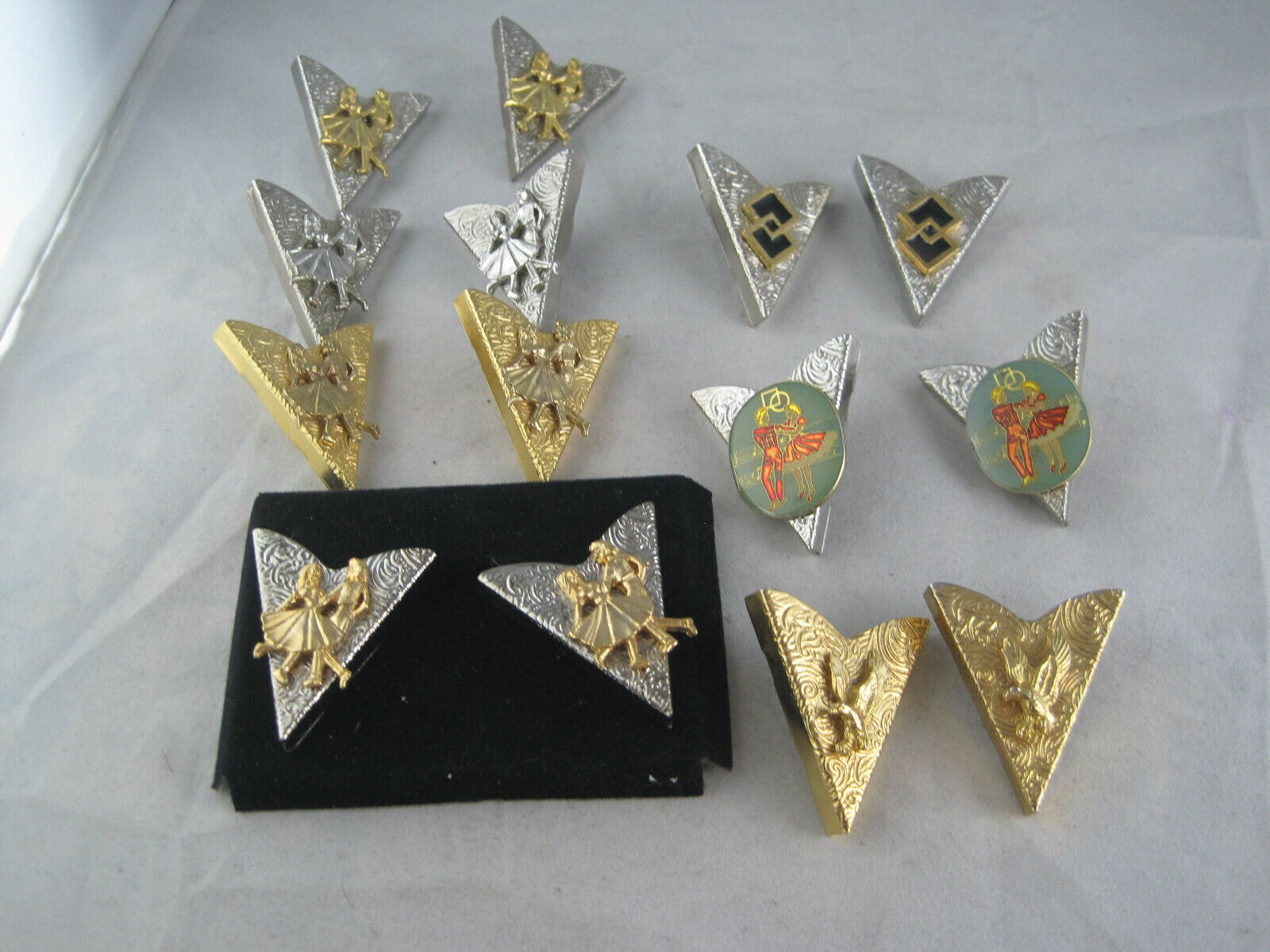 Metal Collar Clips - Made In Usa - Line Dancing - Eagle - Squares - Pick A Set